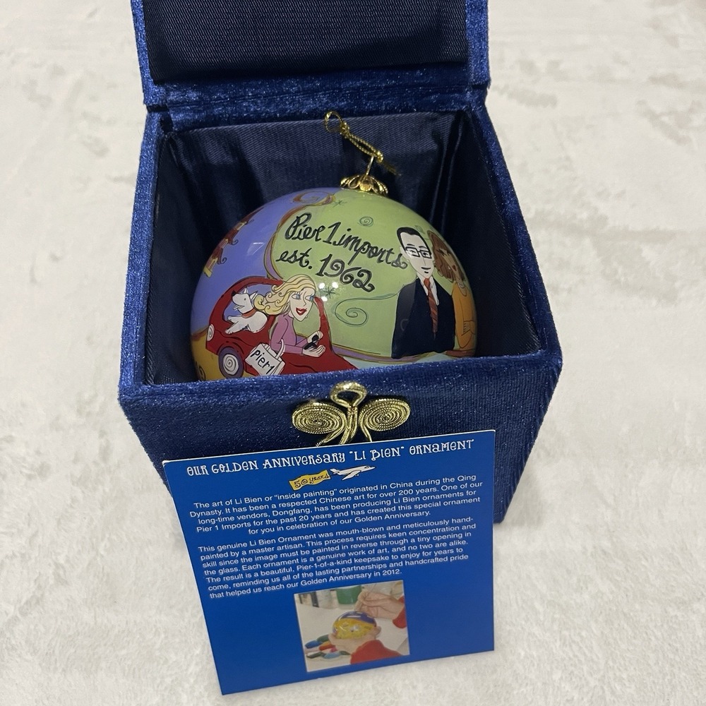 Christmas Ornament Pier One Li Bien  Hand Painted 2012 Golden Anniversary